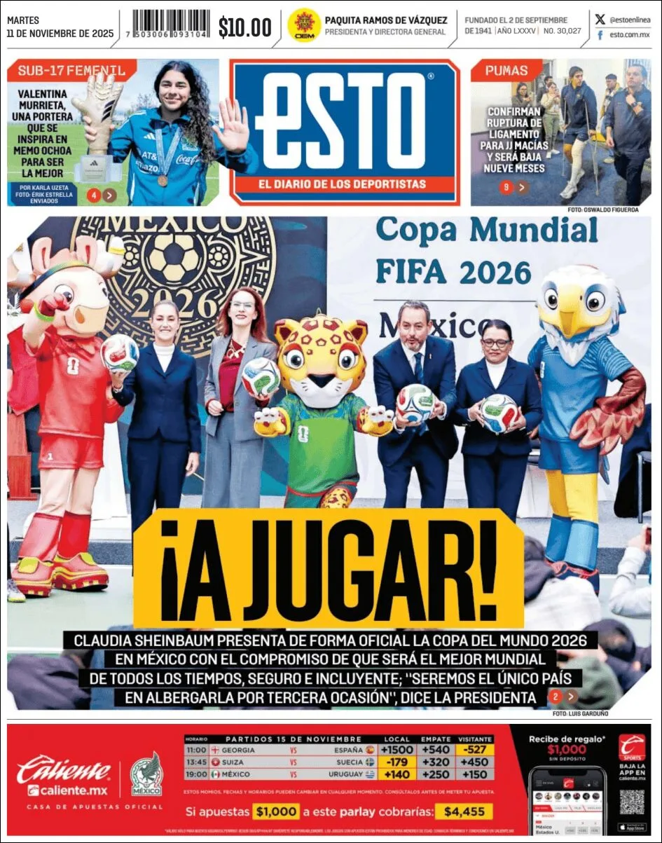 Portada de Esto del martes, 11 de noviembre de 2025