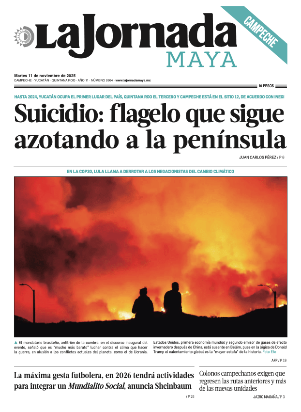 Portada de La Jornada Maya Campeche del martes, 11 de noviembre de 2025