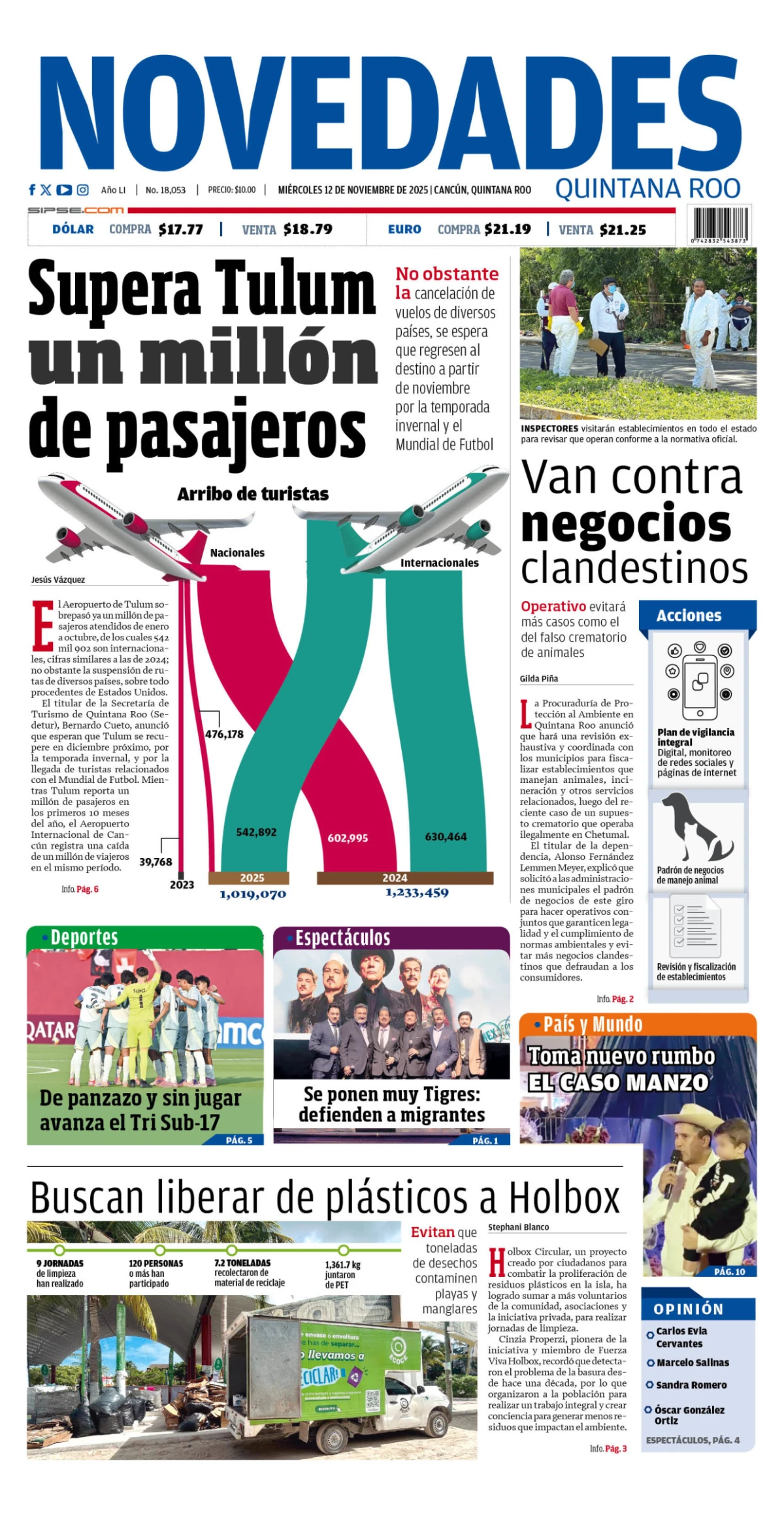 Portada de Novedades Quintana Roo