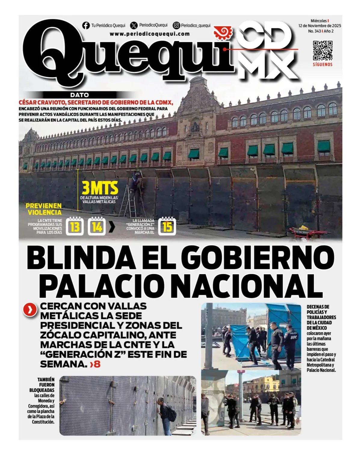 Portada de Quequi CDMX del miércoles, 12 de noviembre de 2025