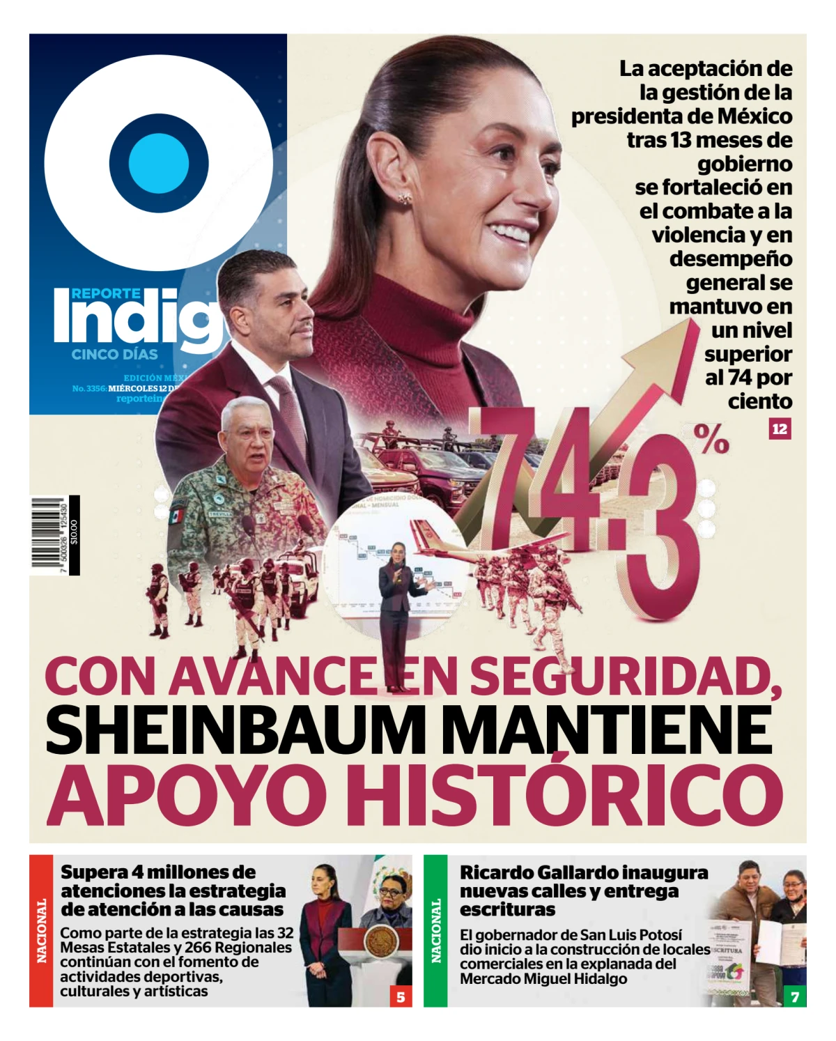 Portada de Reporte Indigo Nacional del miércoles, 12 de noviembre de 2025