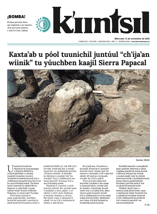 Portada de La Jornada - Kiintsil del miércoles, 12 de noviembre de 2025