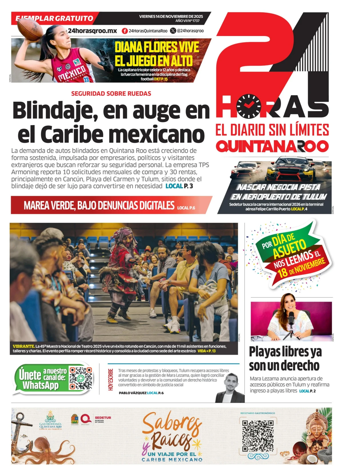 Portada de 24 Horas Quintana Roo