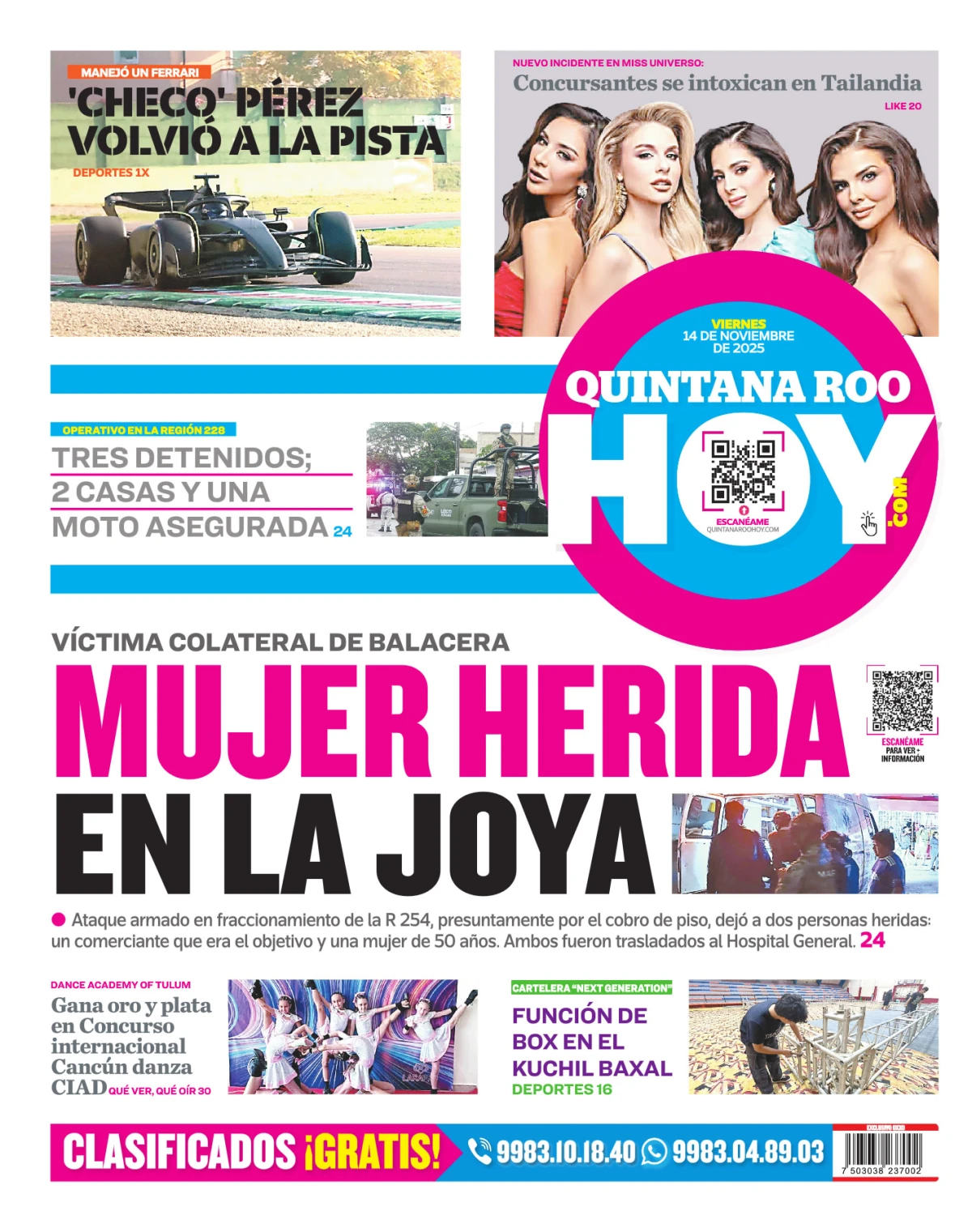Portada de Quintana Roo Hoy (contraportada)
