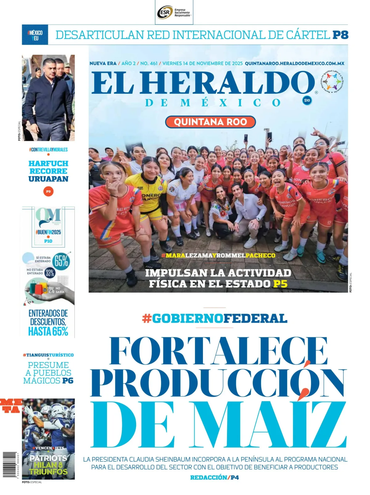 Portada de El Heraldo de Mexico - Quintana Roo