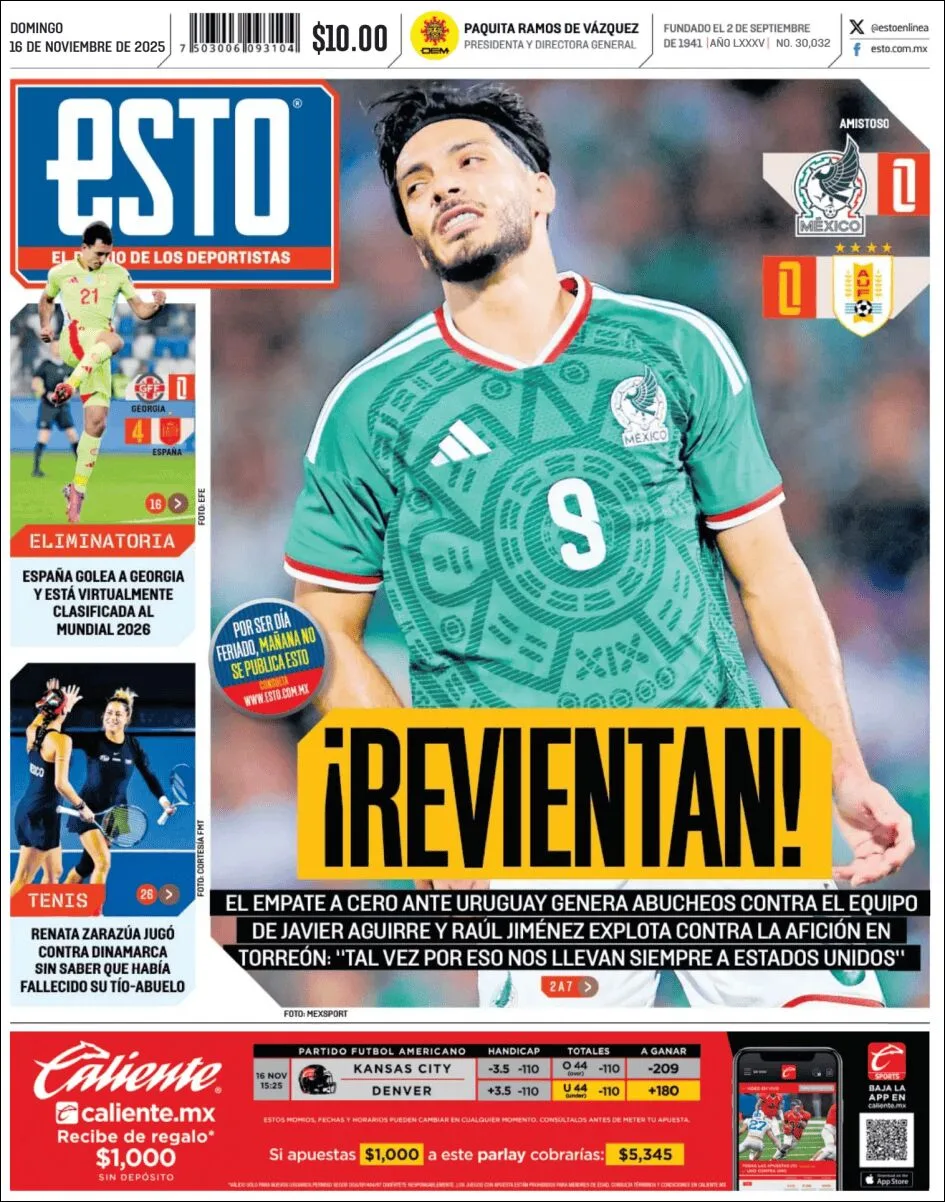 Portada de Esto del domingo, 16 de noviembre de 2025