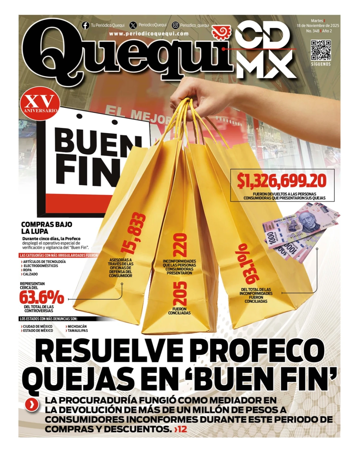 Portada de Quequi CDMX del martes, 18 de noviembre de 2025