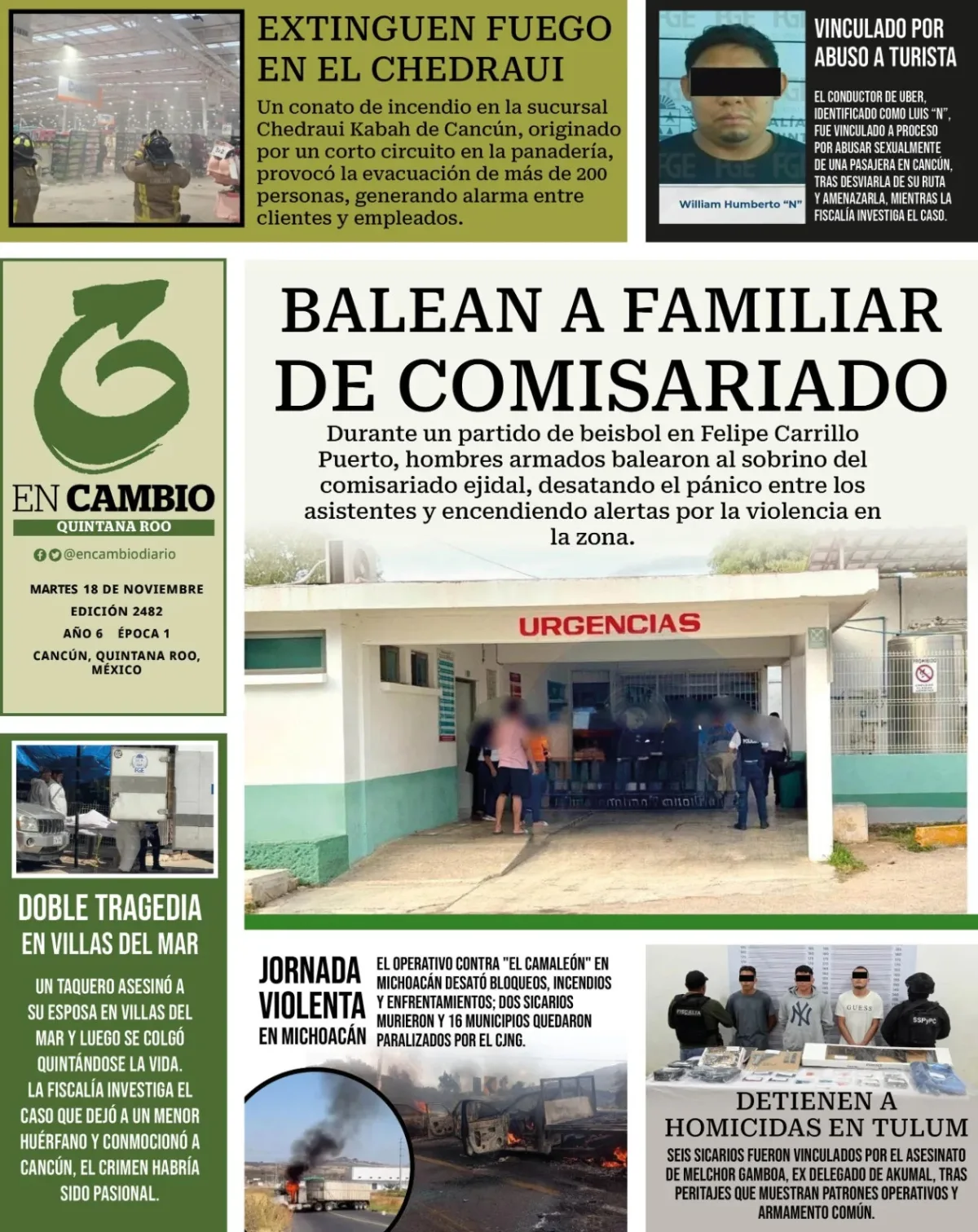 Portada de En Cambio - Quintana Roo (contraportada) del martes, 18 de noviembre de 2025