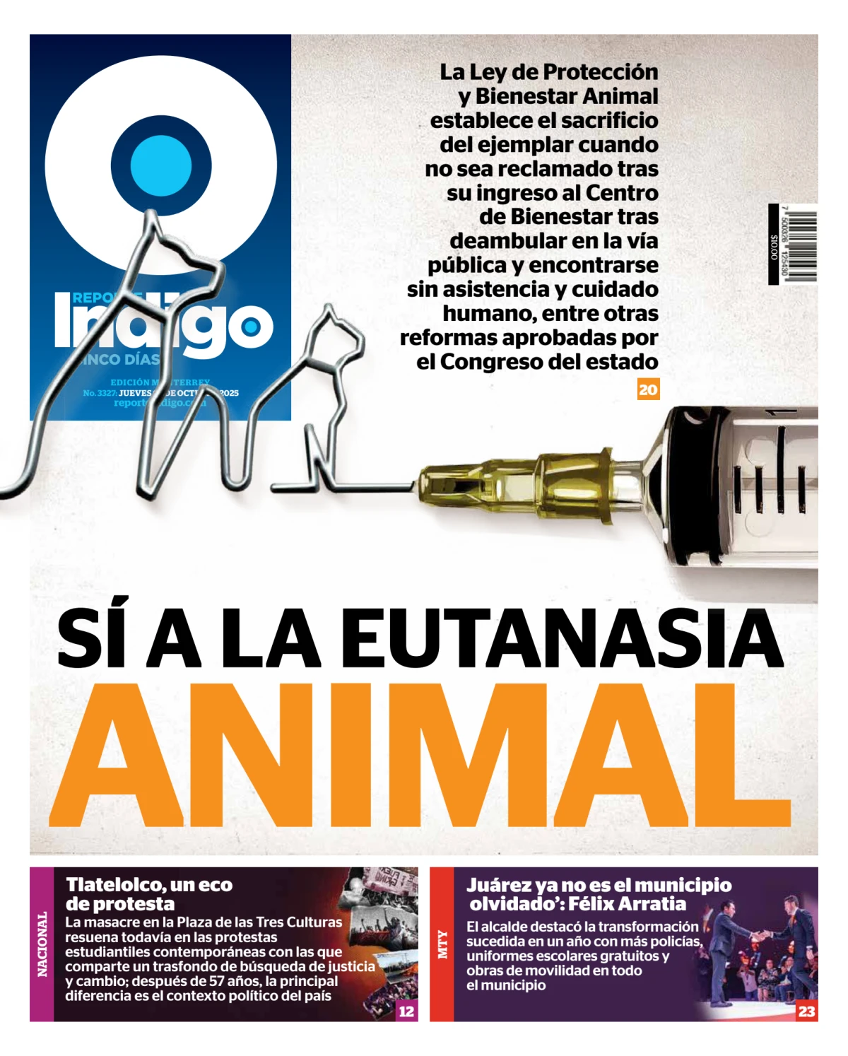 Portada de Reporte Indigo Monterrey del jueves, 2 de octubre de 2025
