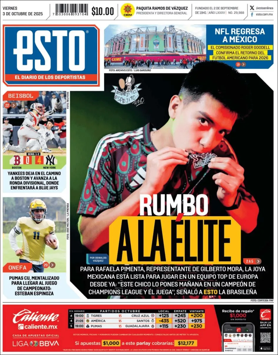 Portada de Esto del viernes, 3 de octubre de 2025