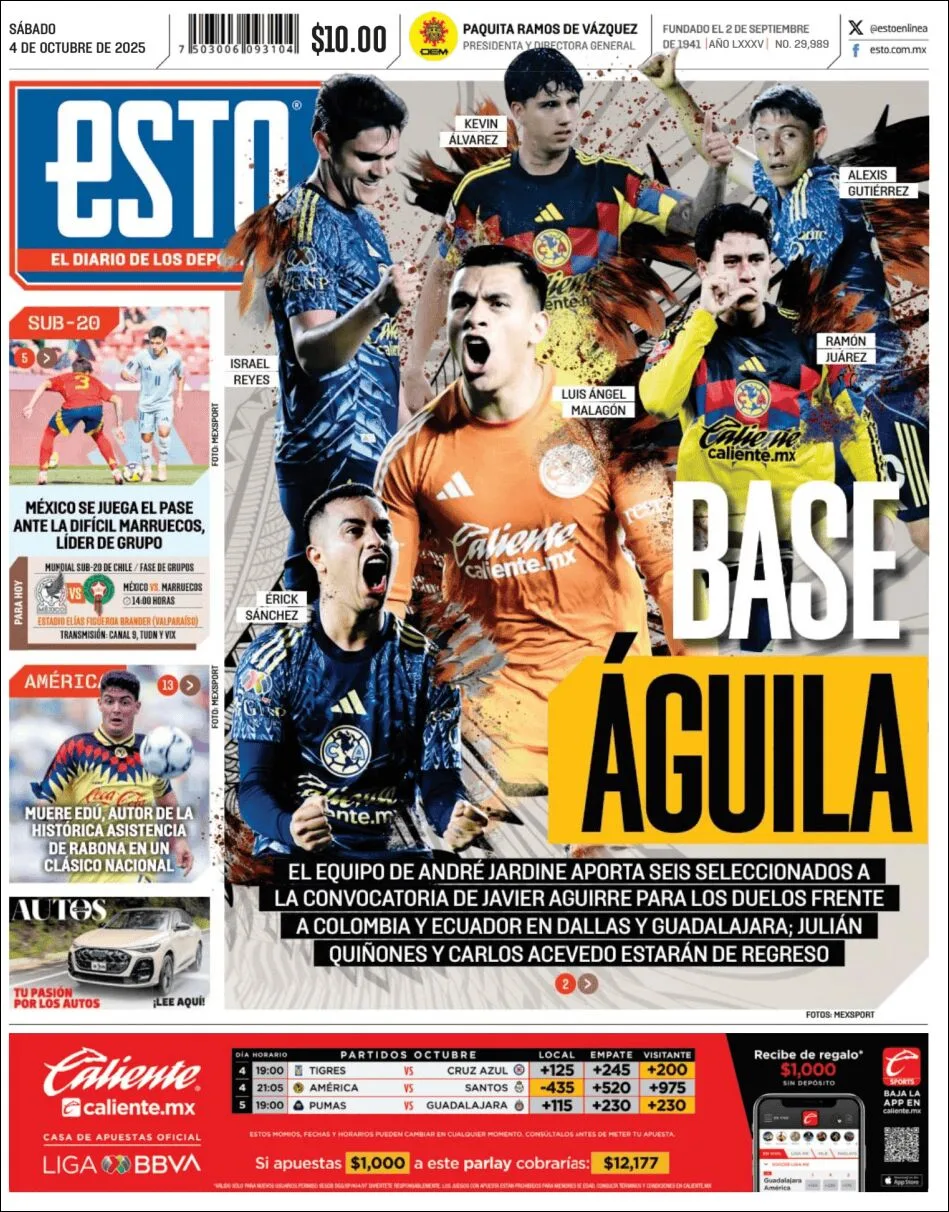Portada de Esto del sábado, 4 de octubre de 2025