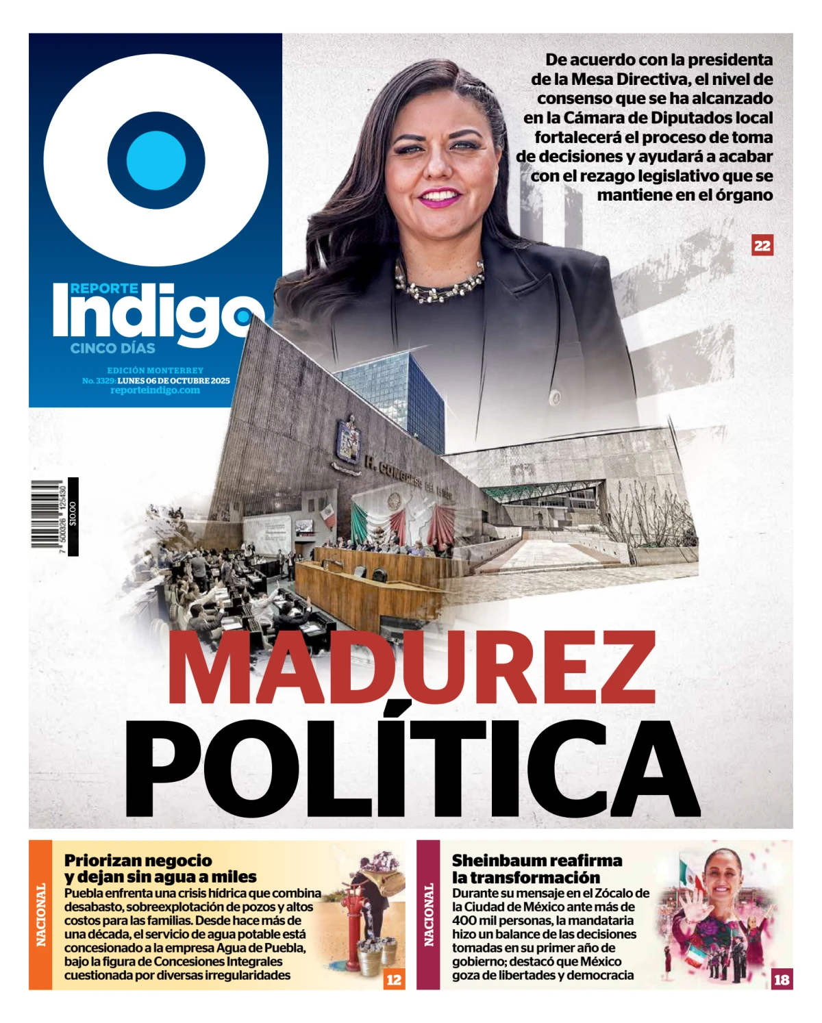 Portada de Reporte Indigo Monterrey del lunes, 6 de octubre de 2025
