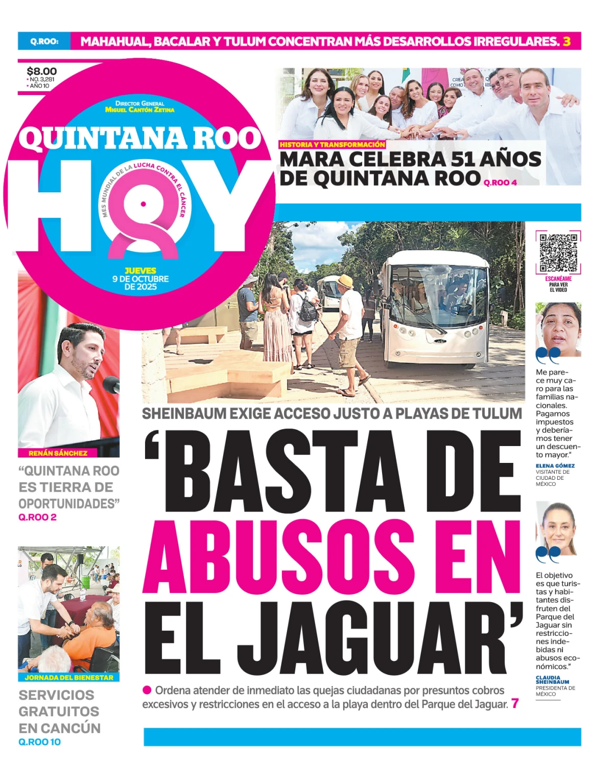 Portada de Quintana Roo Hoy (portada)