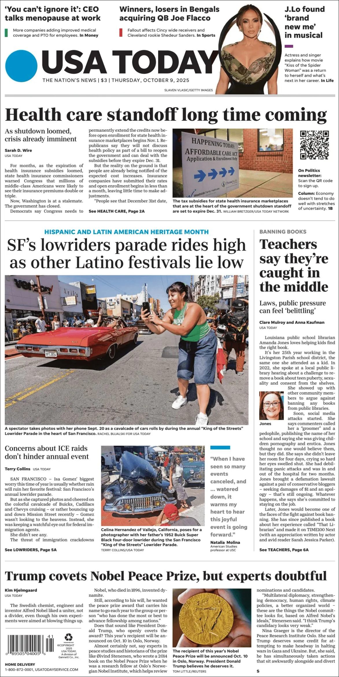 Portada de Usa Today