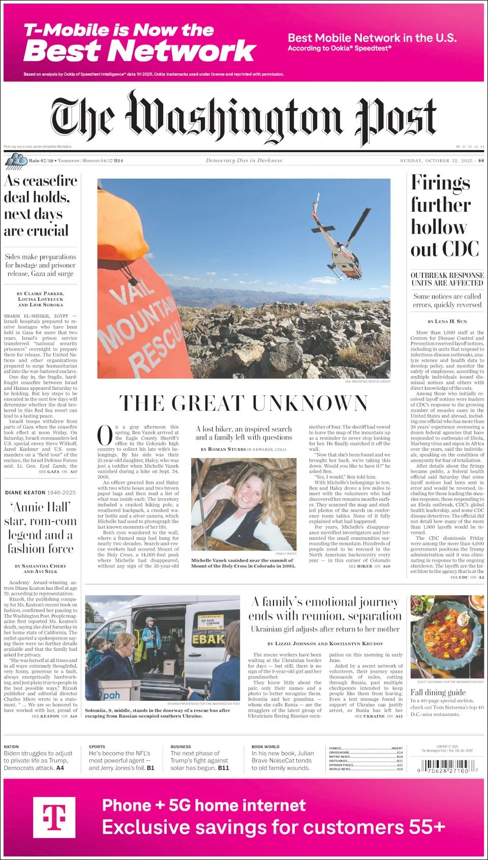 Portada de The Washington Post