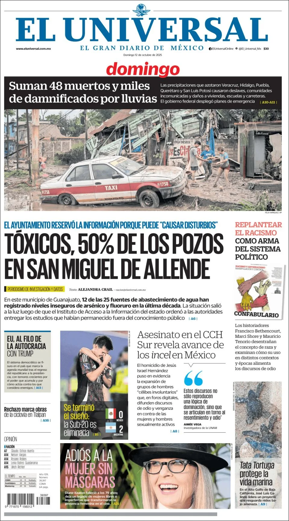 Portada de El Universal