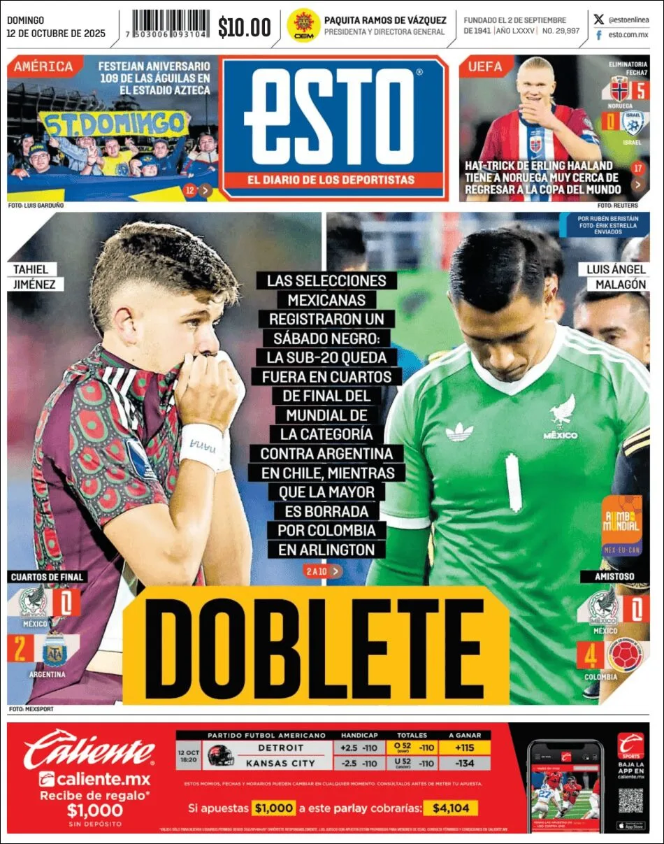 Portada de Esto del domingo, 12 de octubre de 2025
