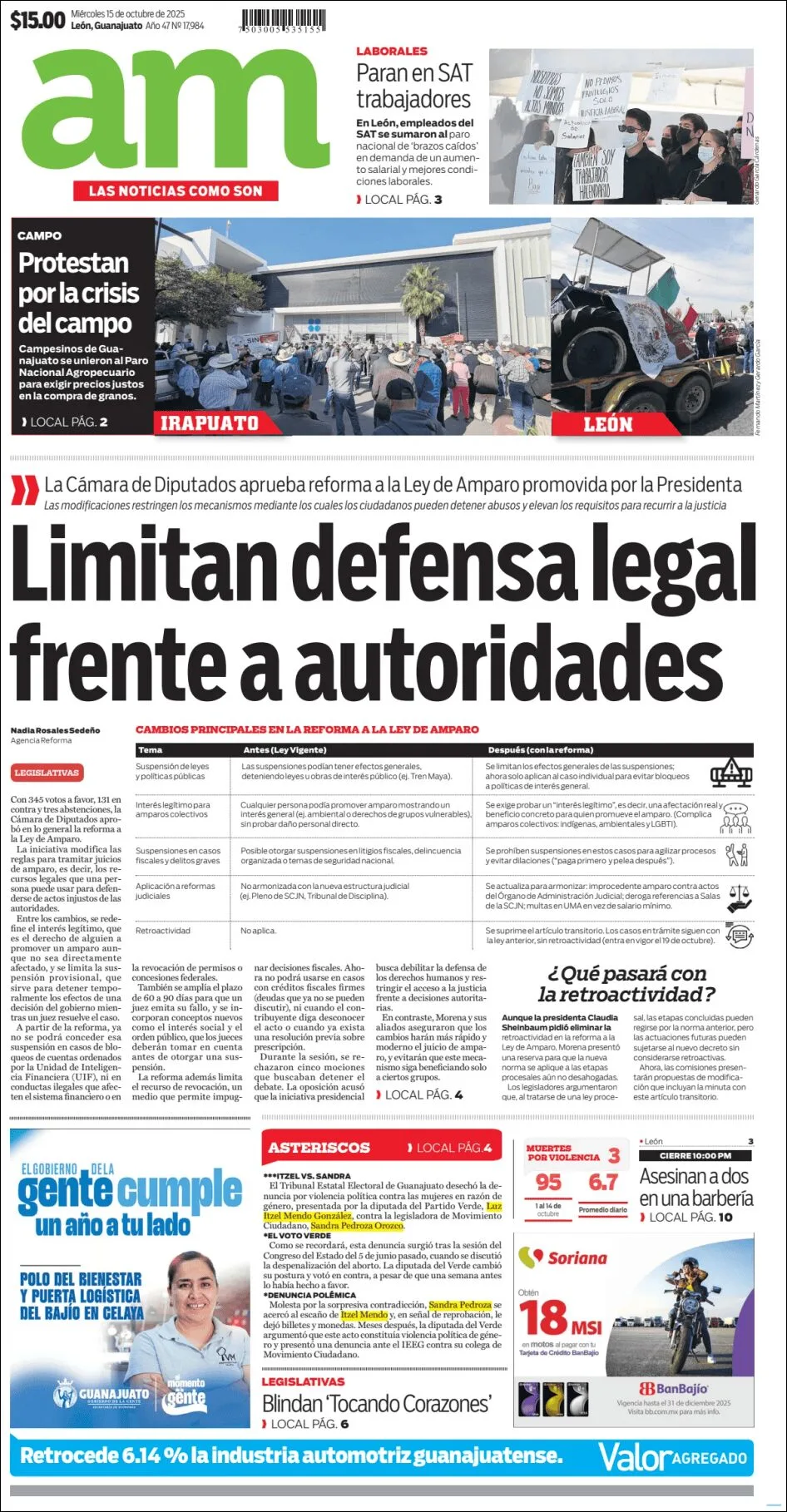 Portada de Am Corredor Industrial del miércoles, 15 de octubre de 2025