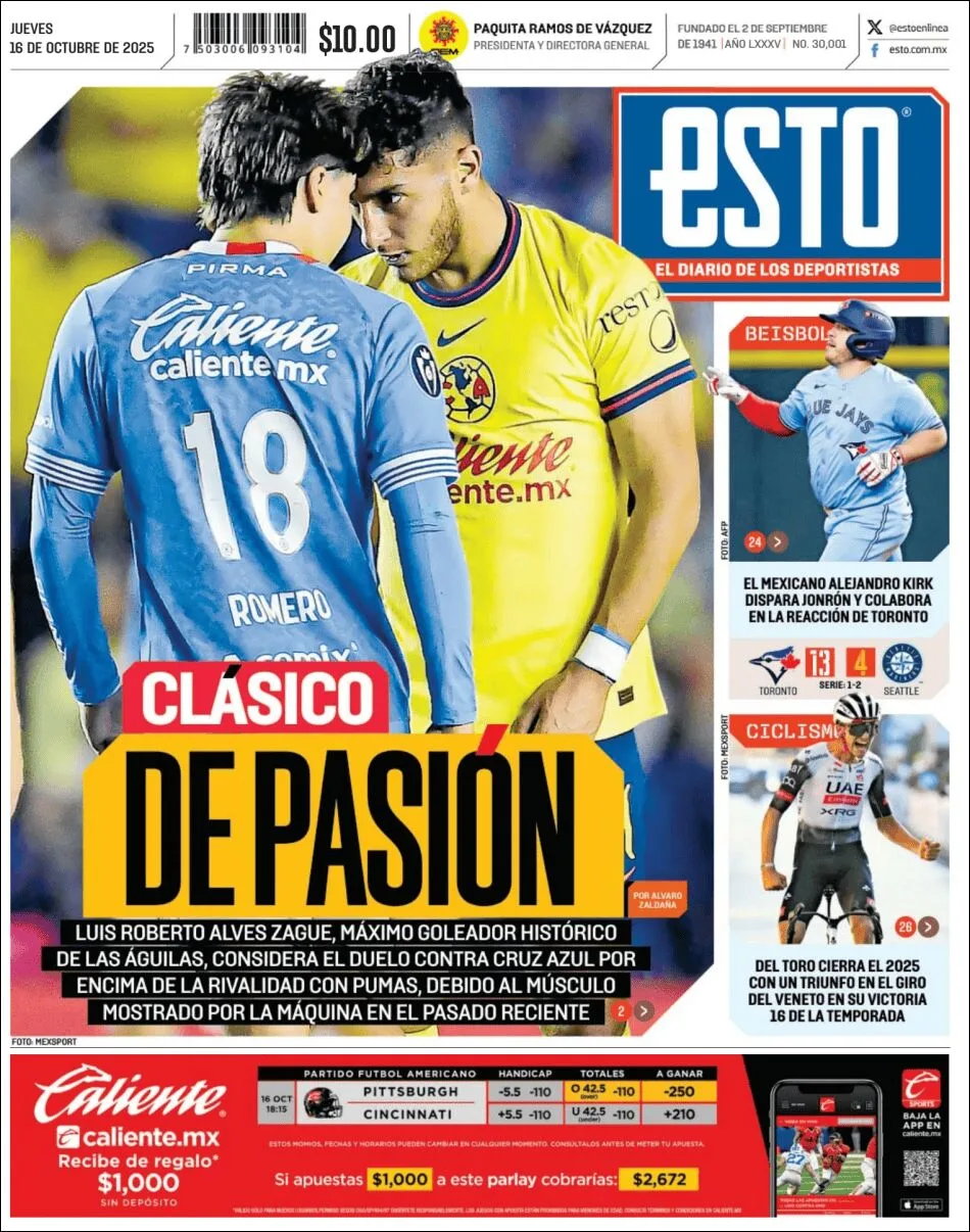 Portada de Esto del jueves, 16 de octubre de 2025