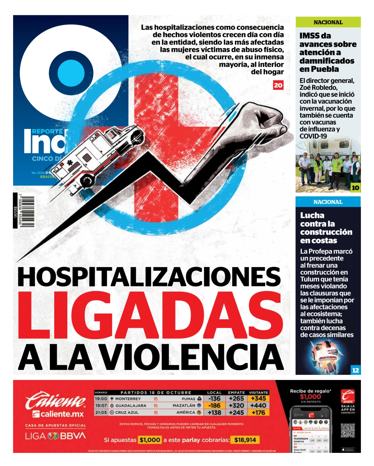 Portada de Reporte Indigo Monterrey del viernes, 17 de octubre de 2025