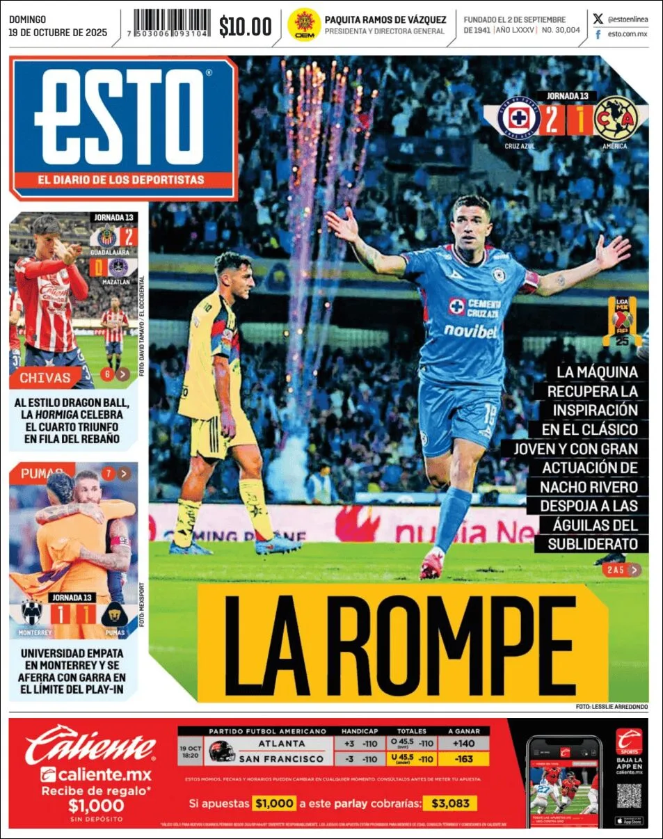 Portada de Esto del domingo, 19 de octubre de 2025