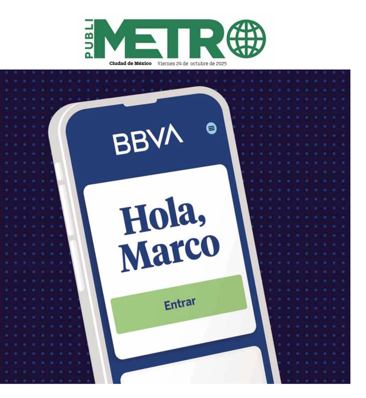 Portada de Publimetro Nacional del viernes, 24 de octubre de 2025