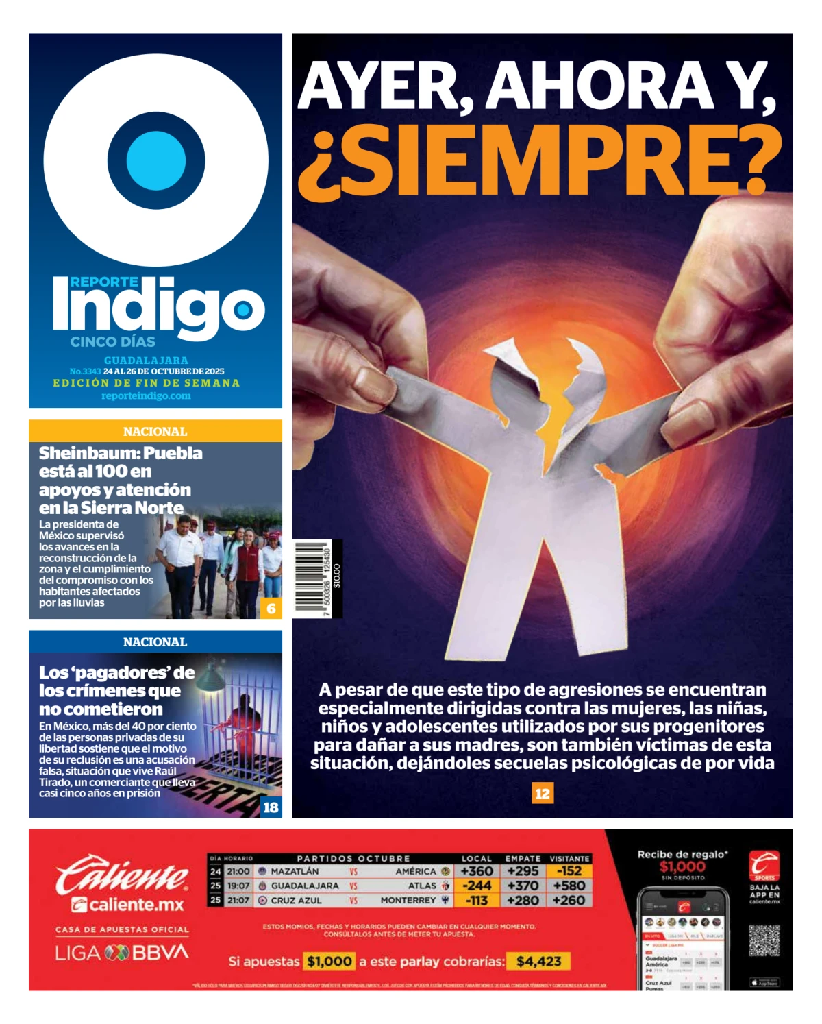 Portada de Reporte Indigo Guadalajara del viernes, 24 de octubre de 2025