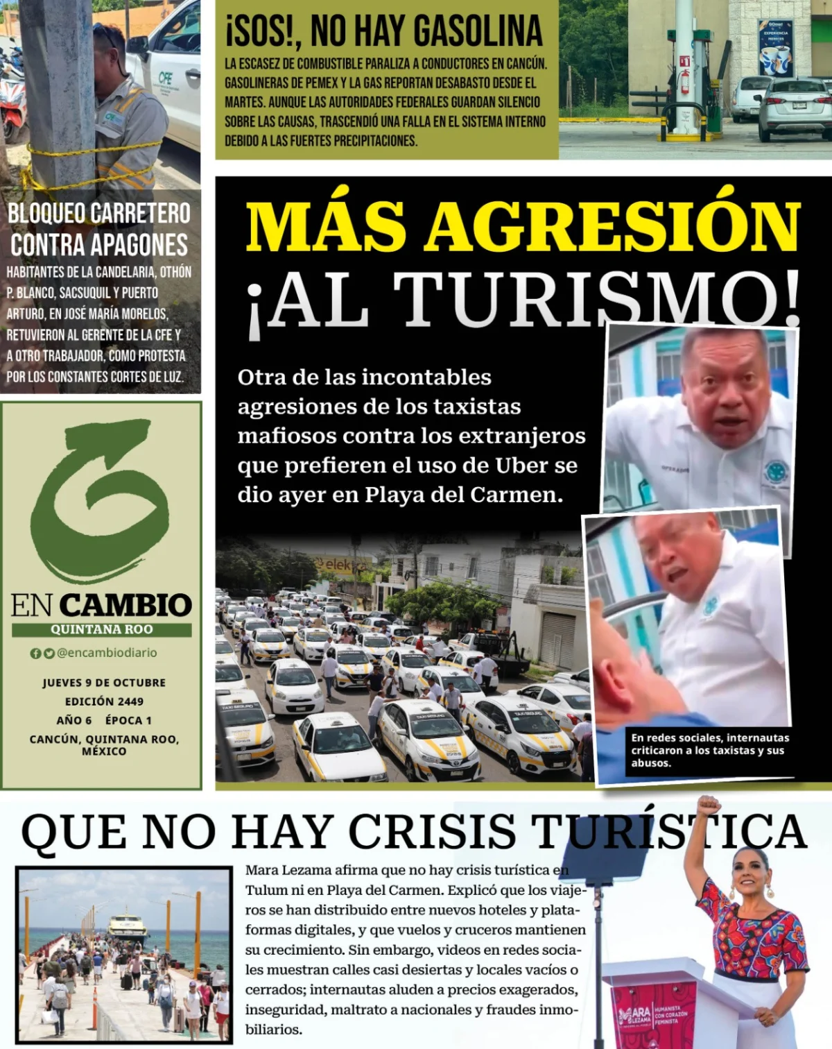 Portada de En Cambio - Quintana Roo (contraportada) del jueves, 9 de octubre de 2025
