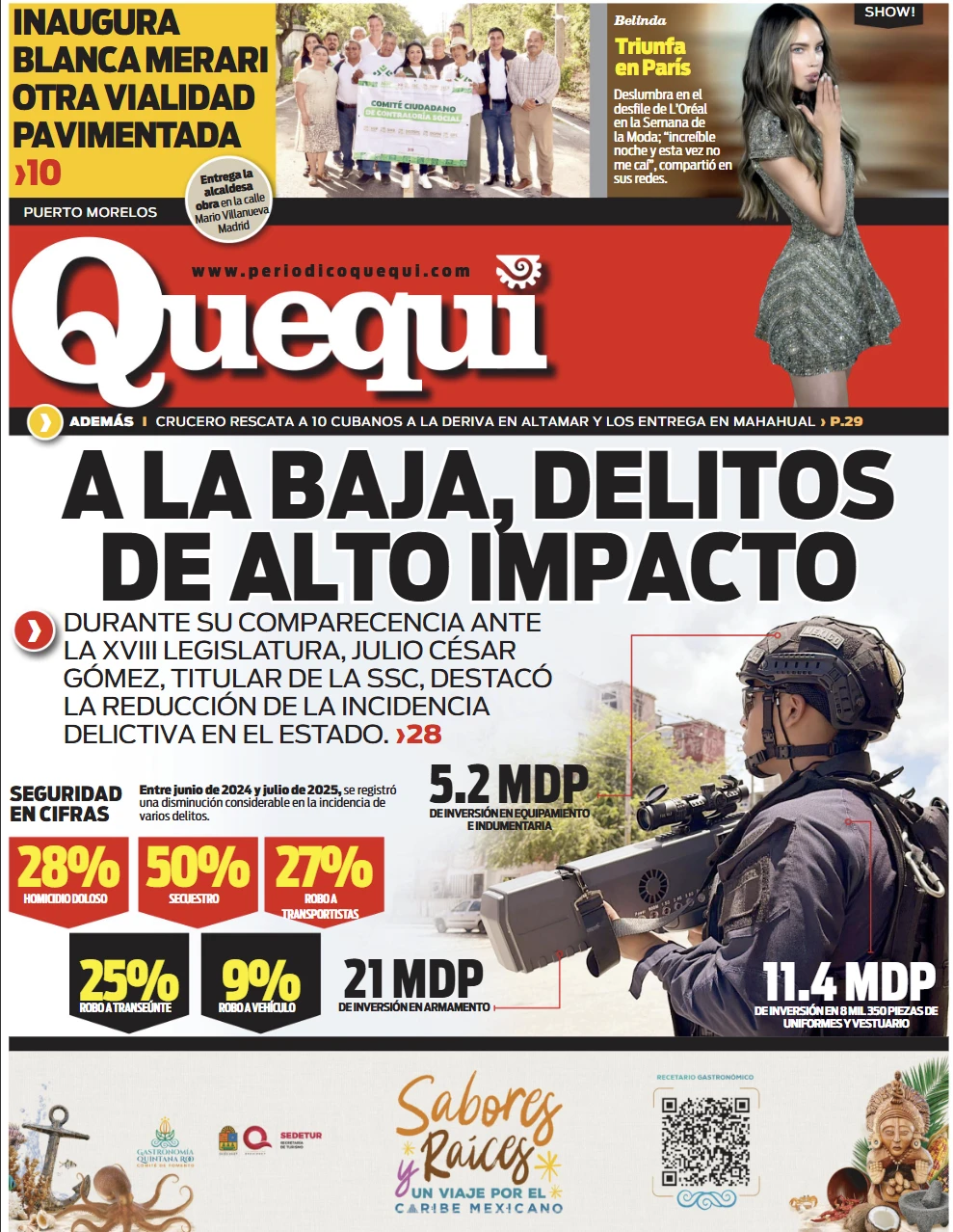 Portada de Quequi (contraportada) del miércoles, 1 de octubre de 2025