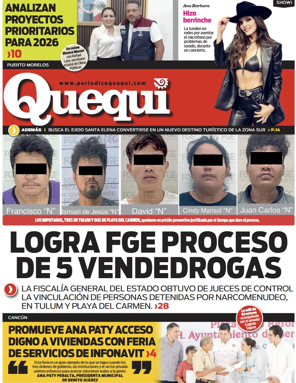 Portada de Quequi (contraportada) del sábado, 25 de octubre de 2025