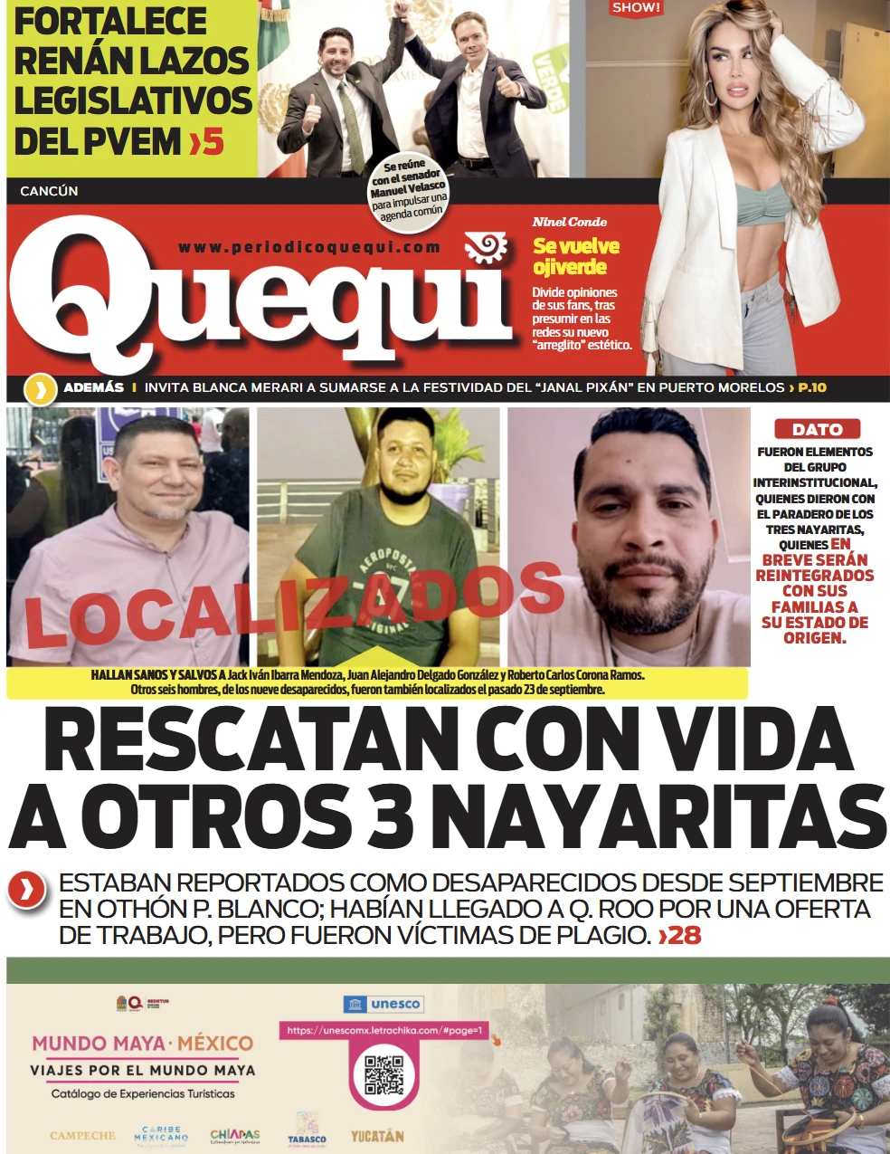 Portada de Quequi (contraportada) del miércoles, 29 de octubre de 2025