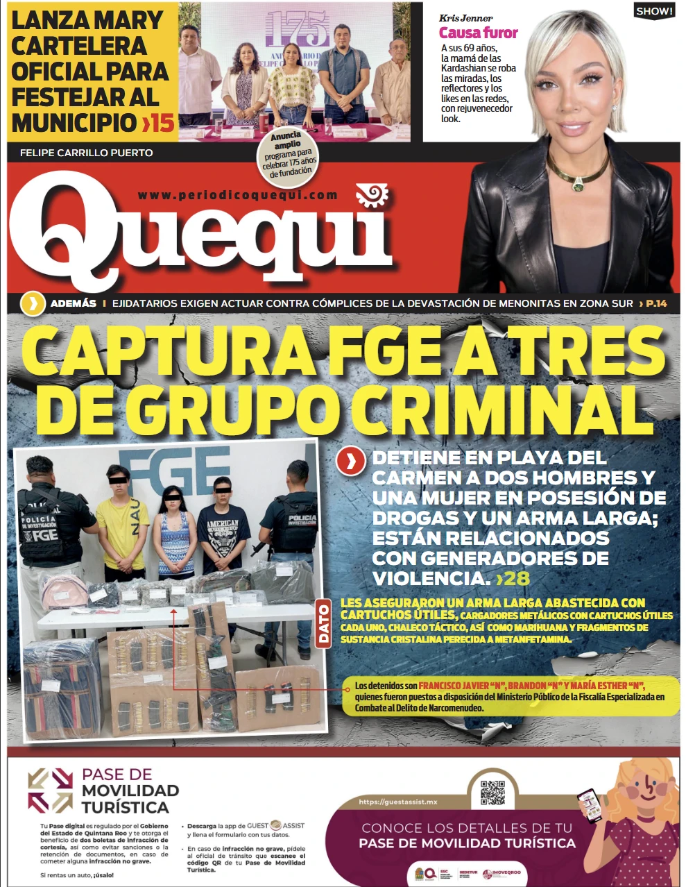 Portada de Quequi (contraportada) del viernes, 10 de octubre de 2025