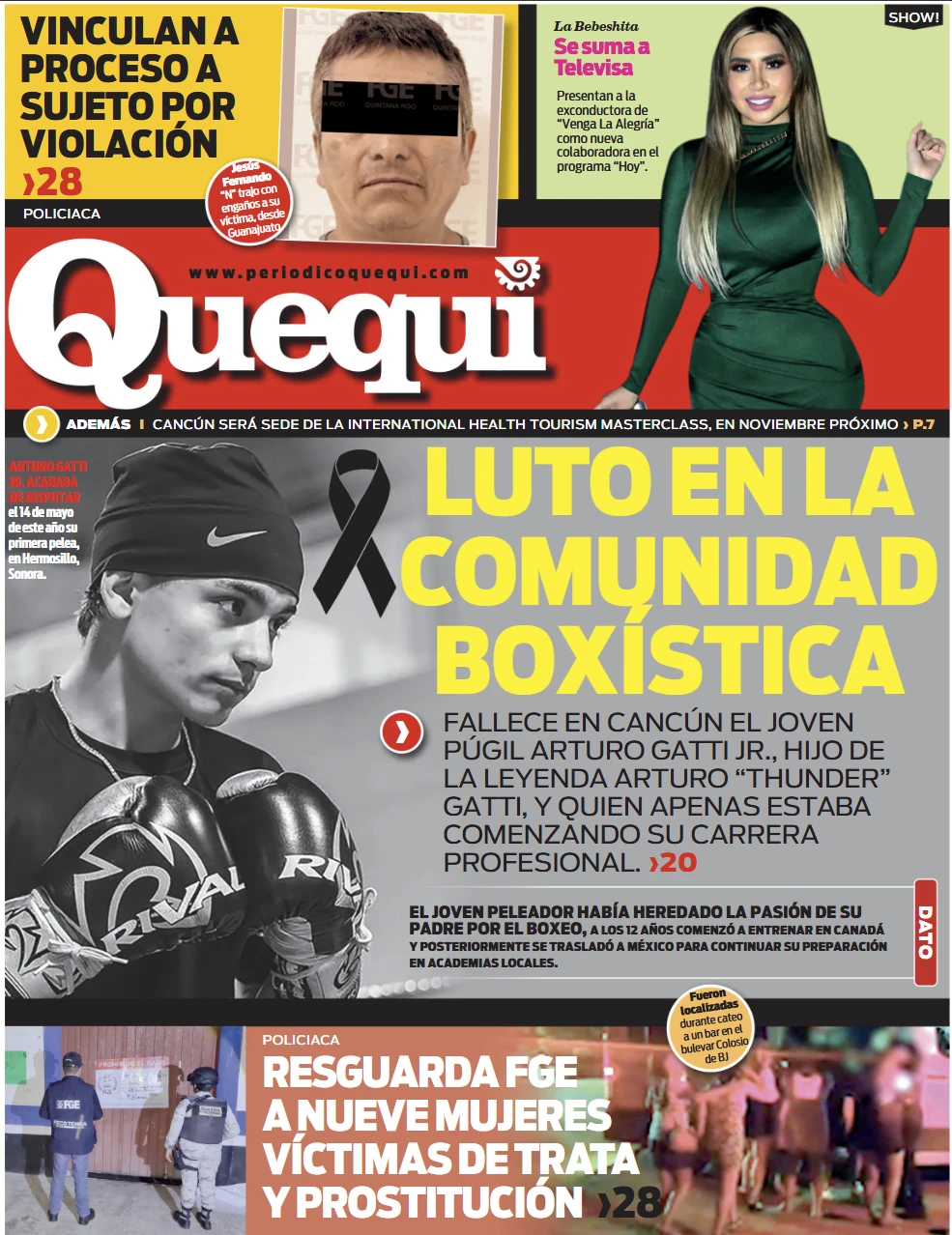 Portada de Quequi (contraportada) del jueves, 9 de octubre de 2025