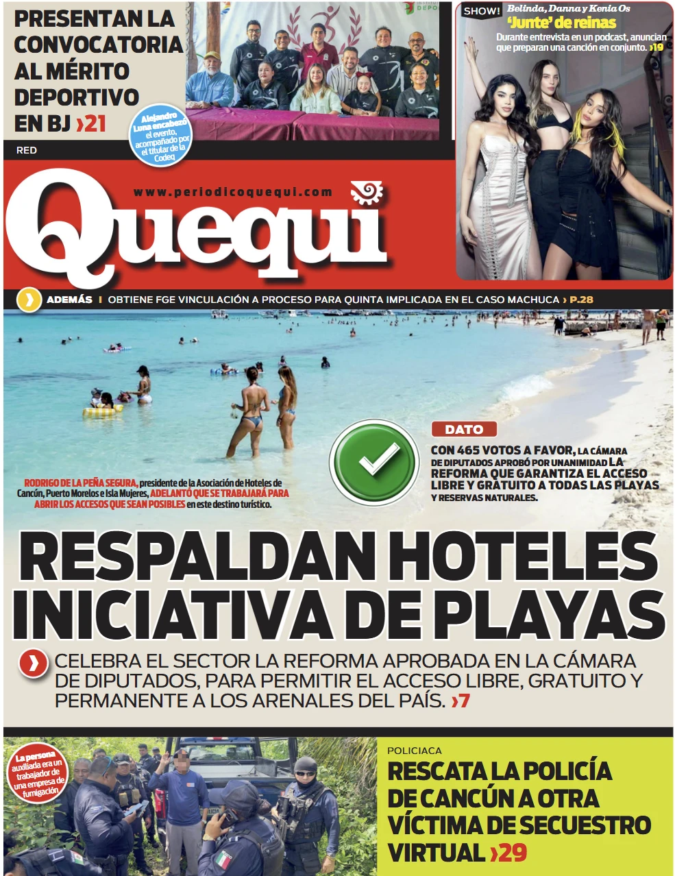 Portada de Quequi (contraportada) del sábado, 4 de octubre de 2025