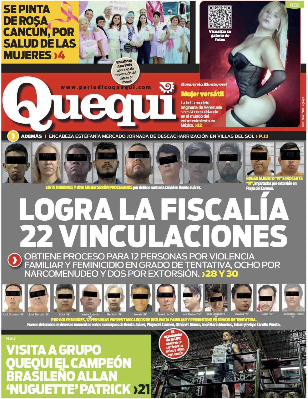 Portada de Quequi (contraportada) del sábado, 11 de octubre de 2025