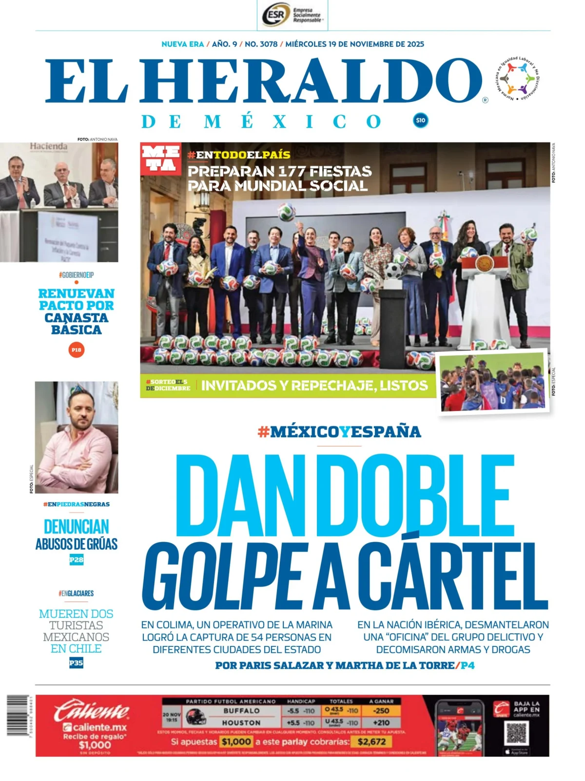 Portada de El Heraldo de Mexico