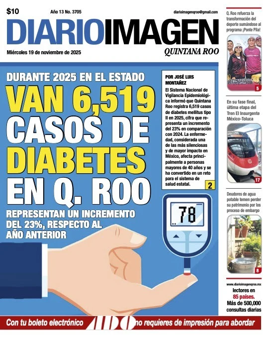 Portada de Diario Imagen Quintana Roo del miércoles, 19 de noviembre de 2025