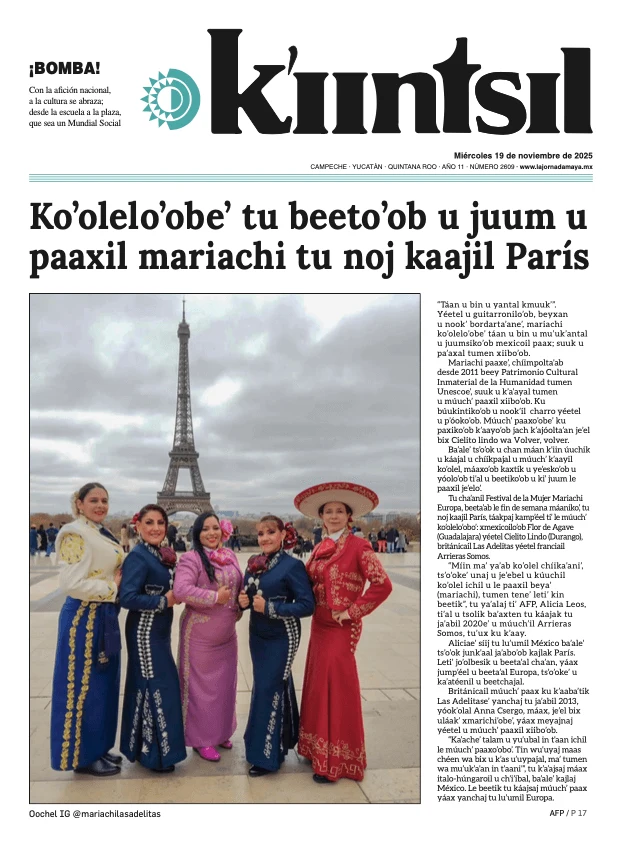 Portada de La Jornada - Kiintsil del miércoles, 19 de noviembre de 2025