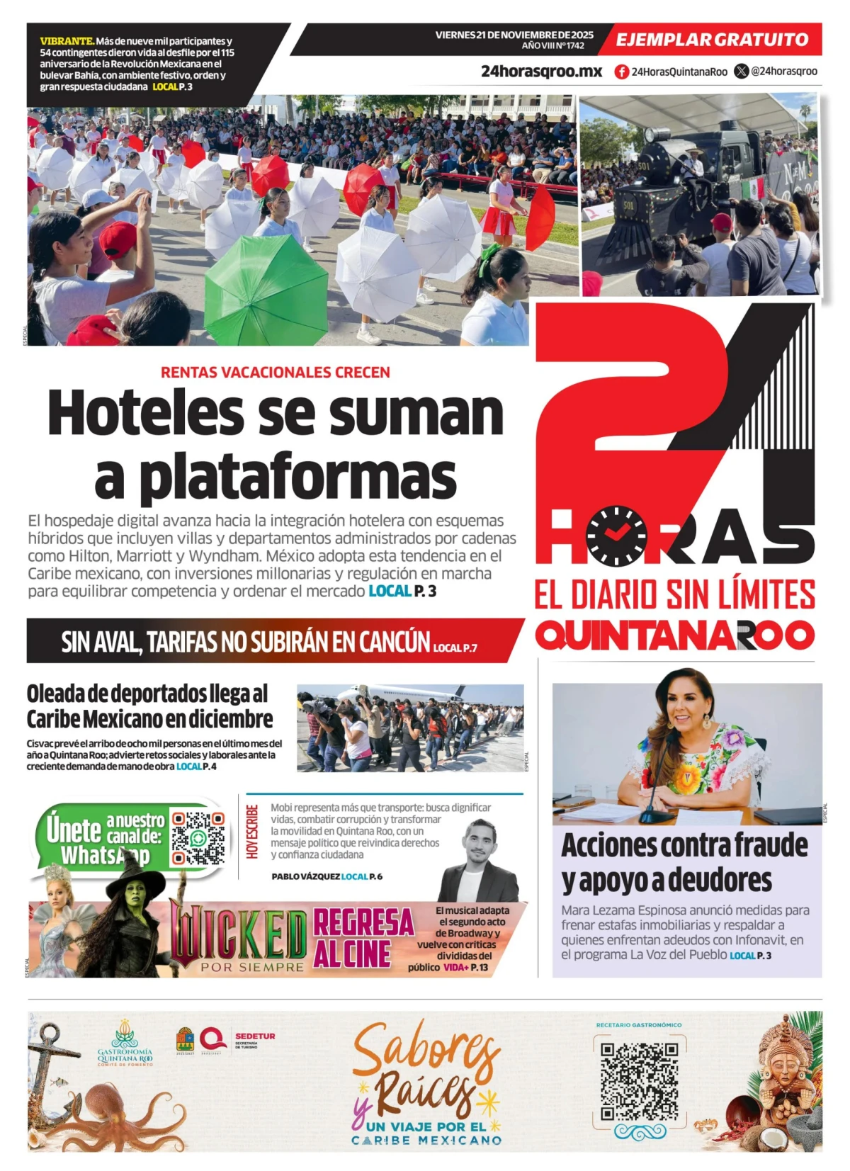 Portada de 24 Horas Quintana Roo