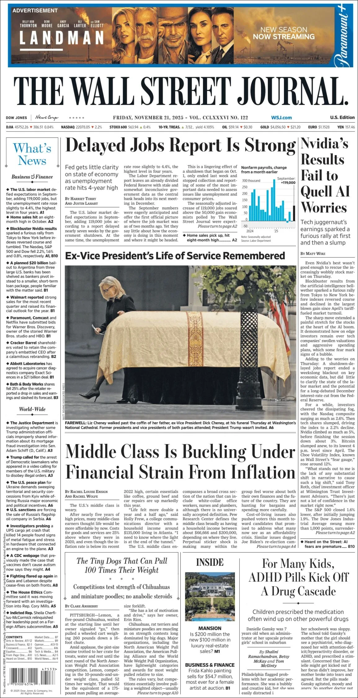 Portada de The Wall Street Journal