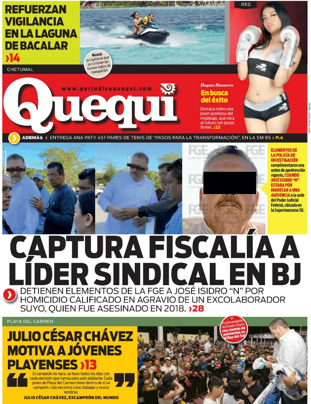 Portada de Quequi (contraportada) del sábado, 22 de noviembre de 2025