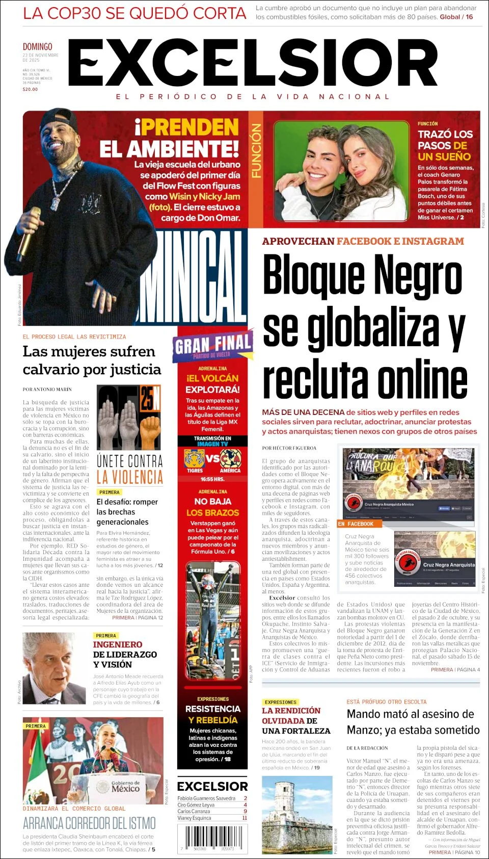 Portada de Excelsior