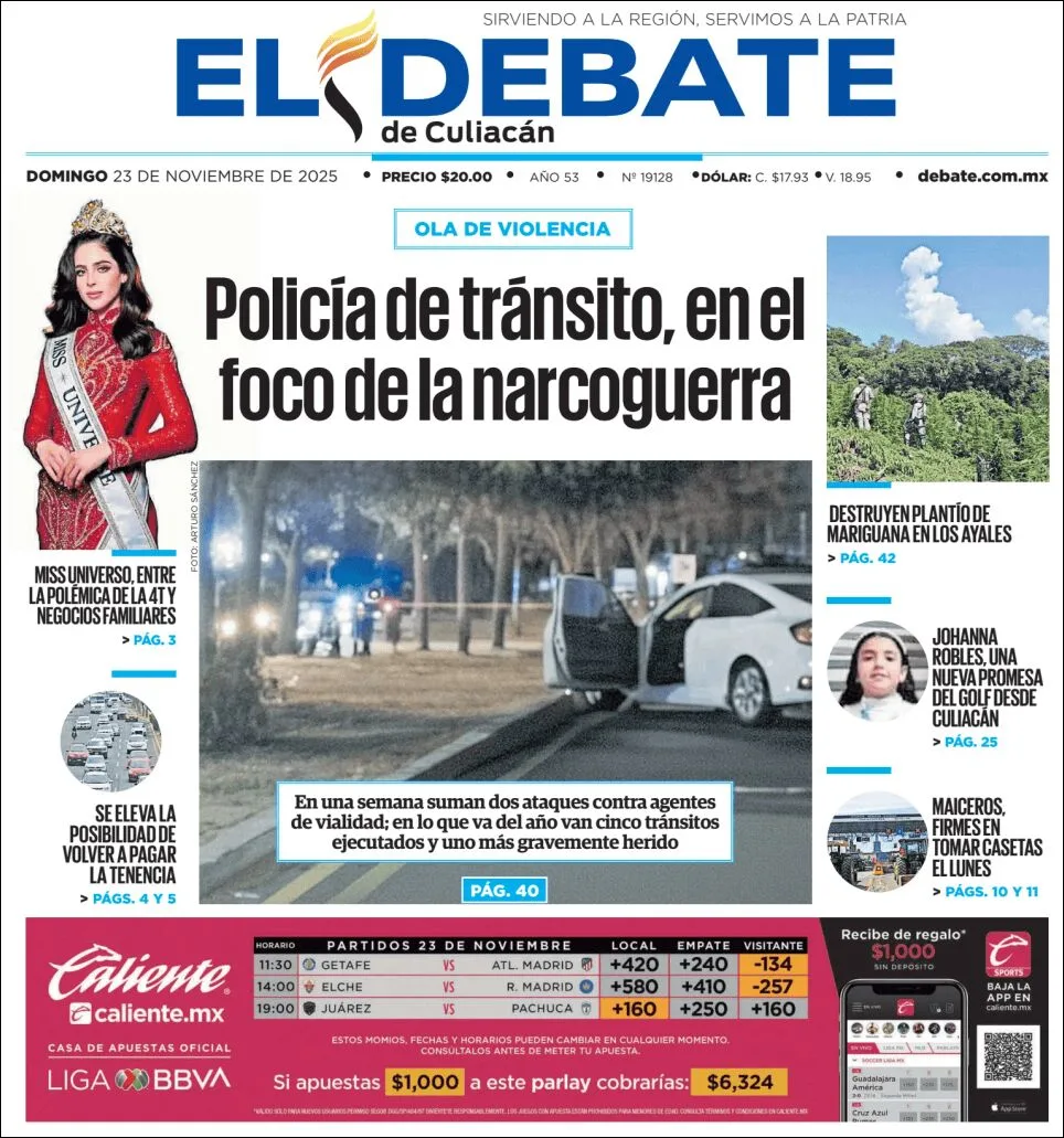 Portada de El Debate de Culiacan