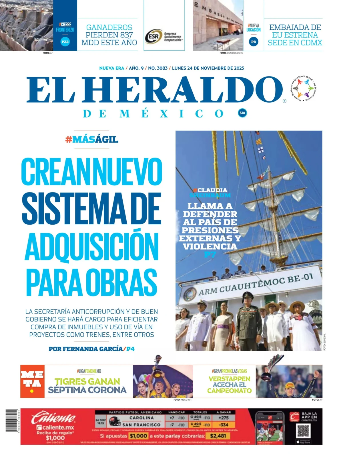 Portada de El Heraldo de Mexico