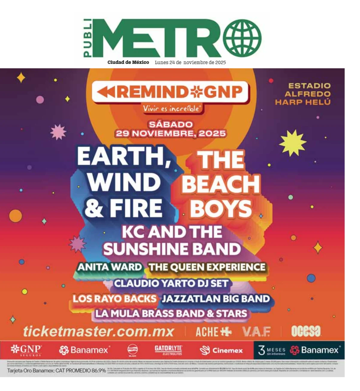 Portada de Publimetro Nacional del 2025-11-24