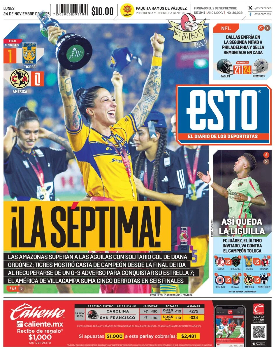 Portada de Esto del lunes, 24 de noviembre de 2025