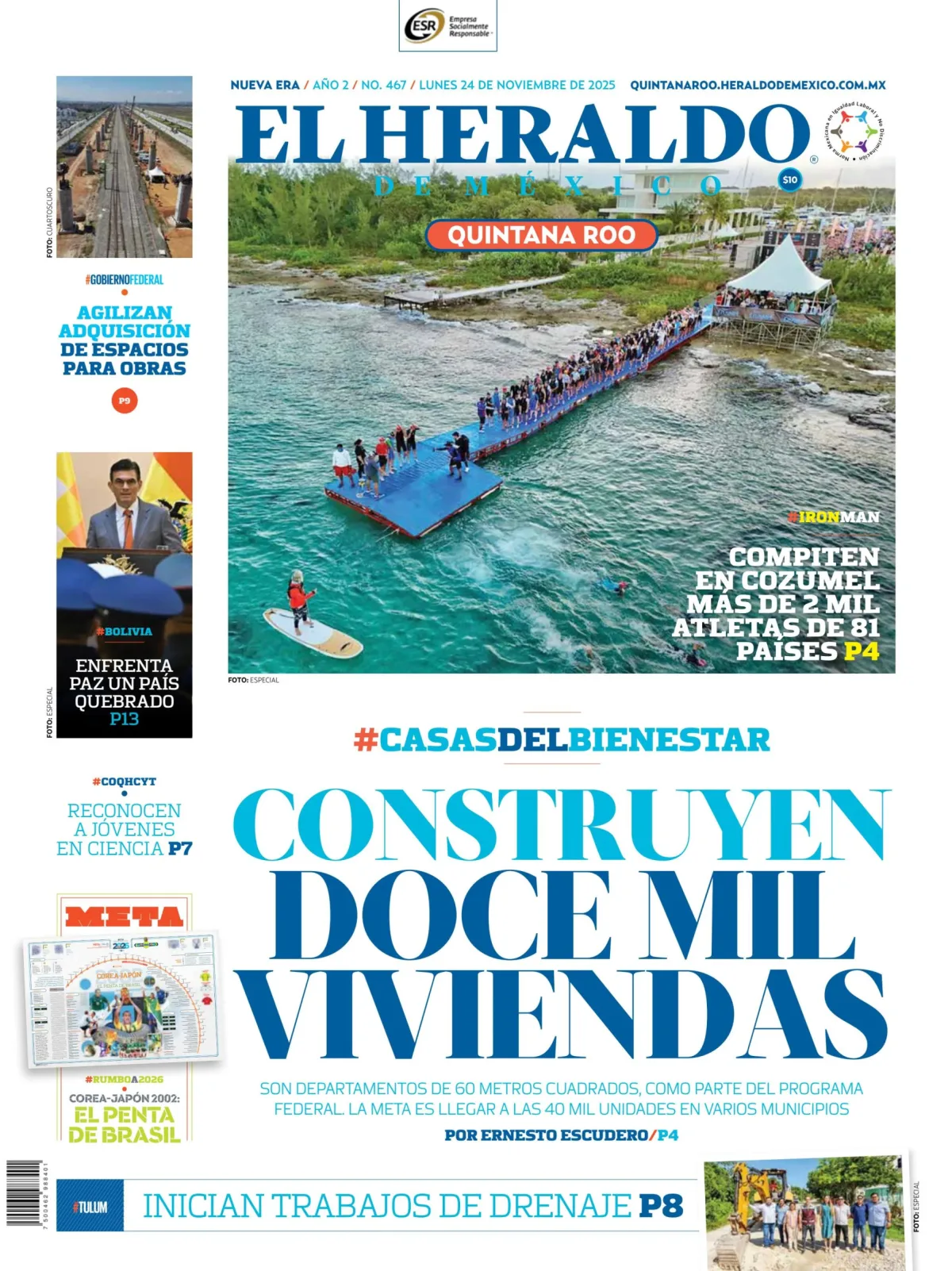 Portada de El Heraldo de Mexico - Quintana Roo