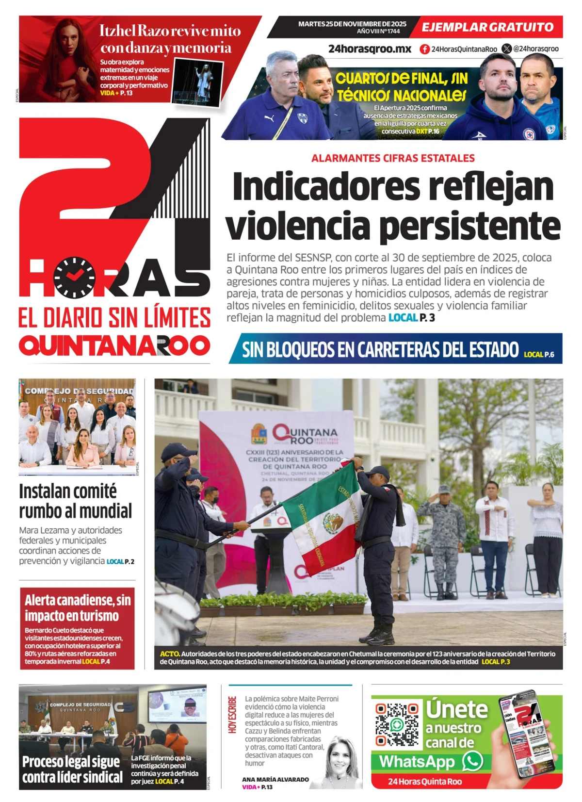 Portada de 24 Horas Quintana Roo
