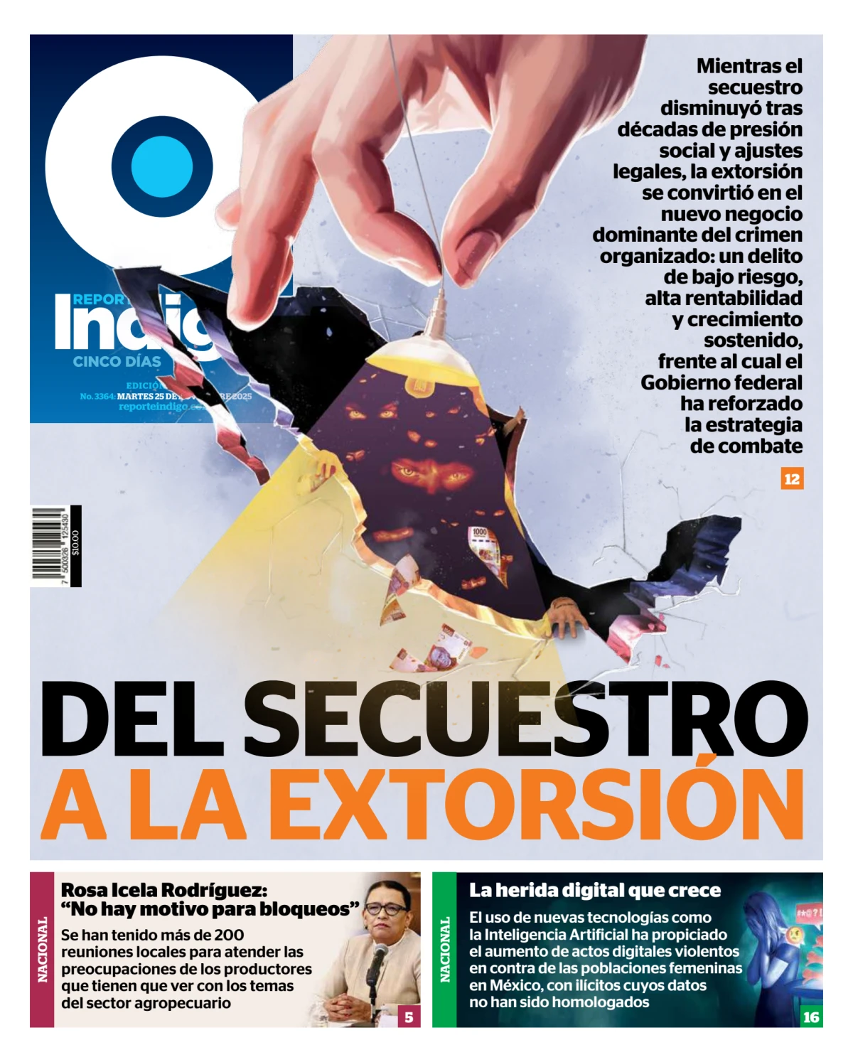 Portada de Reporte Indigo Nacional del martes, 25 de noviembre de 2025