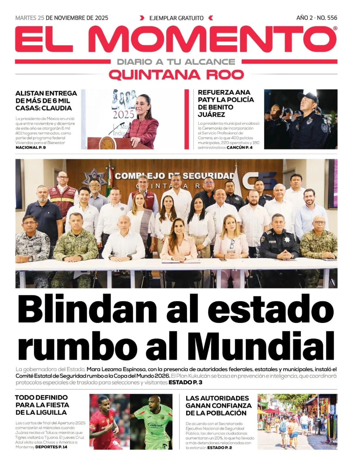 Portada de El Momento Quintana Roo del martes, 25 de noviembre de 2025